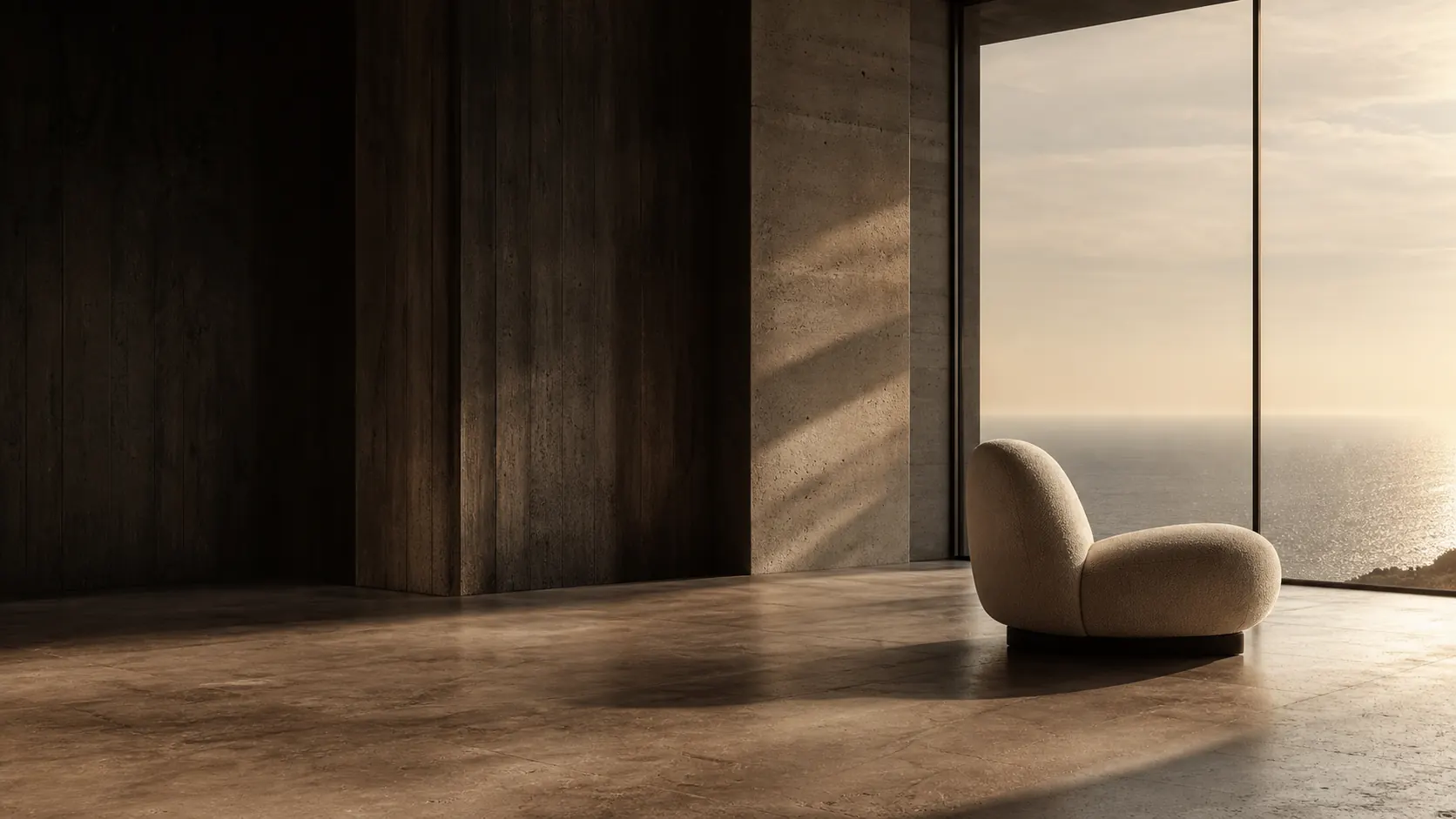 Dark architectural materials in ELYWERA's editorial visual language